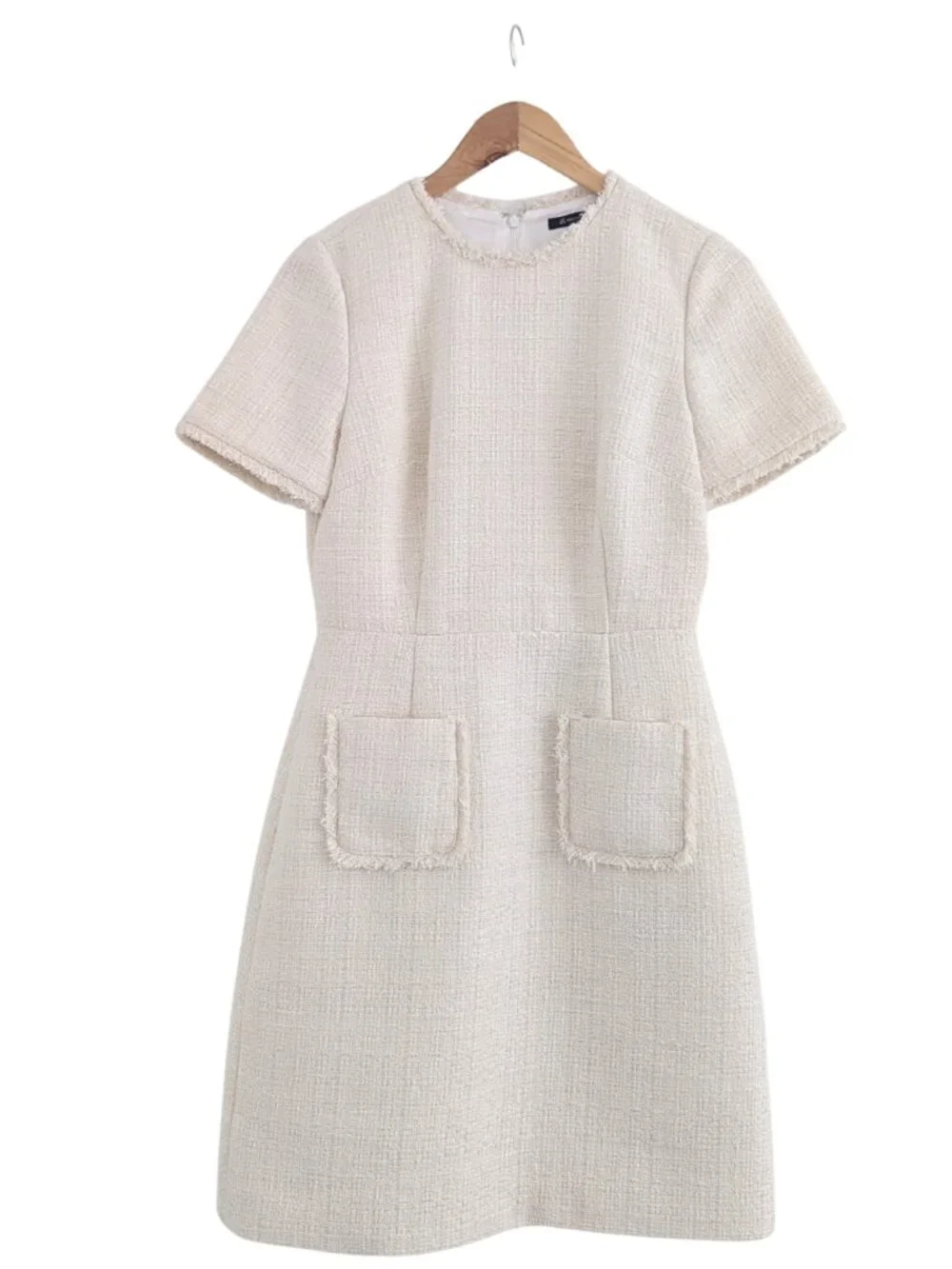 Brooks Brothers Tweed Sheath Dress Women 4 Ivory Metallic NWT